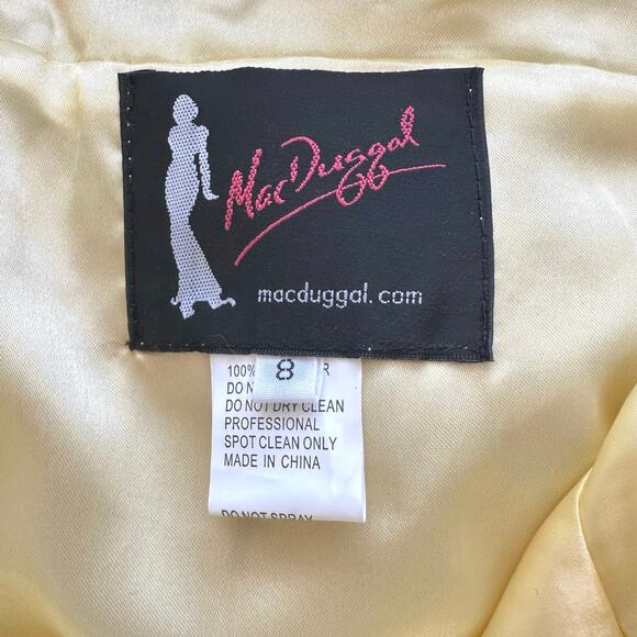 Mac Duggal 70240 Floral Mini Babydoll Dress Empire Waist Yellow - Picture 12 of 12